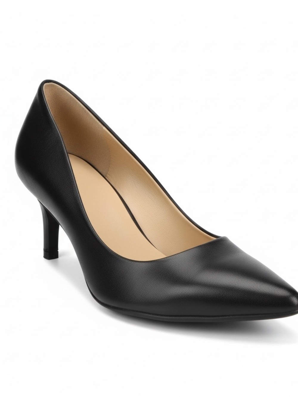 Naturalizer Leather Black Pointed Toe Heeled Pumps Size 5M
